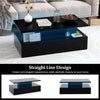 LED Coffee Table Modern 2-tier High Glossy Black Coffee Table