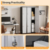 Metal Locker Storage Cabinet Cupboard 71" Tall Lockable Metal Locker with 2 Door