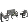 Garden Furniture Set 4 Seater Indoor Outdoor Conservatory Dark Grey
