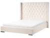 Velvet EU King Size Bed Off-White LUBBON
