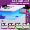 Led Coffee Table With 2 Drawer Storage, High Gloss Coffee Table For Living Room