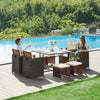 RATTAN GARDEN FURNITURE CUBE SET CHAIRS TABLE OUTDOOR PATIO RATTAN 8 SEATER