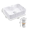 Modern Ceramic Vanity Wash Basin Countertop White Marble Effect Bath Cloakroom