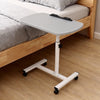 Overbed Table Adjustable Over Hospital Bed Tray with Wheels for Home Use