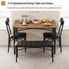Brown Dining Table Set for 4 with Bench & 2 Upholstered Chairs,Kitchen Table Set