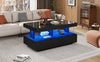 Coffee Table For Living Room, High Gloss Tea Table With LED Lights, Centre Table