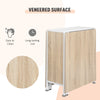 Folding Table Computer Desk with Storage Shelves Oak, White Home Office