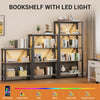 4 Tier Bookshelf with LED Lights,Open Display Shelves w/Storage Rack for Bedroom