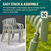 3pc Garden Furniture Portable Bistro Set Table 2 Chairs Weatherproof UV PP Green