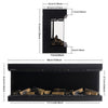 Electric Fireplace Panoramic Media Fire 40-80in Insert LED Fireplace Decorations