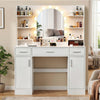 Large Dressing Table w/ Hollywood Bulbs Mirror 3 Drawer Multi-Socket Makeup Zgyo