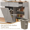 Tilt Out Trash Can Cabinet With Charging Station 2 Drawers Adjustable Grey