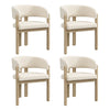 Dining Chairs Set of 4 w/ Boucle Fabric & Sturdy Wooden Frame for Dining, Living