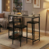 3-Piece Dining Table Set with Storage Shelves,Kitchen Table with 2 Padded Chairs