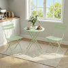 3PCS Dining Table Set Metal Table 2 Chairs Compact Space Saving Kitchen Bistro