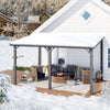 Aluminium Lean to Gazebo Outdoor Metal Harodtop Wall-Mounted Heavy Duty Pergolas