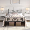 KING SIZE Metal Bed Frame with Headboard and Footboard Heavy Duty Slat Qtzjlqdry