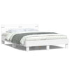 Bed Frame with LED White 152 x 203 cm Engineered Wood