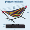 2-Person Outdoor Hammock w/ Stand,450 Lbs,Portable Hammock w/Carry Bag,11 Colors
