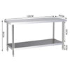 Commercial Catering Work Top Table Stainless Steel Bench Kitchen Food Storage