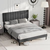 King Size Linen Fabric Bed Frame-Grey