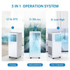 9000 BTU Portable Air Conditioner 4-in-1 Mobile AC Unit Fan Dehumidifier White