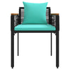 Outdoor Furniture Set Black and Turquoise Poly Rattan