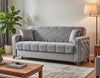 FREE DELIVERY Grey Chester Sofa Bed 3 Seater with 2 Cushions Brand New In Box