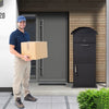 Black Parcel Delivery Box Extra Large Metal Lockable Outdoor Package Drop Box