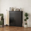 Radiator Cover Vertical Slat Modern Stylish MDF Wood White Black Cabinet Shelf