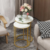 Set of 2 Luxury Accent End Side Table Minimalist Round Coffee Tables Living Room