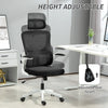 Vinsetto Mesh Office Chair with Adjustable Headrest, Lumbar Support, Black