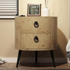 Round Side Table with Drawers Night Stand Storage Accent End Table Bedside Table