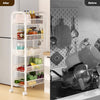 5 Tier Metal Kitchen Trolley - 4×360° Casters Rolling Storage Cart for Laundry
