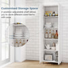 Modern Utility Storage Organizer Double Door Tall Storage Cabinet-White
