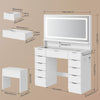 Mondeer Vanity Dressing Table with LED Lighted Mirror & 11 Drawers Makeup Desk