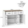 108cm Large Sideboard Storage Cabinet with Drawers-White