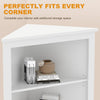 64" Farmhouse Corner Cabinet, 6-Tier Storage Cabinet with Barn Door & Shelves