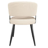 Dining Chairs Set of 6 Armchair for Living Room Metal Legs Kitchen Chairs, Beige
