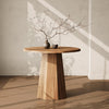 Small Round Dining Table for 2-4 People, 80cm Kitchen Table with Octagonal Base