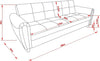 3 Seater Zinc PU Leather Sofa Bed with Hidden Storage For Living Room Furniture