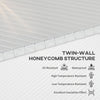 14 Pieces Twin-Wall Greenhouse Polycarbonate Sheets, 121 x 61 x 0.4cm