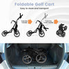 4-wheel Golf Trolley Push and Pull Golf Trolley with Scoreboard Bag-Grey
