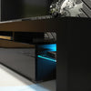 200cm TV Unit I Modern Cabinet TV Stand I Black High Gloss Doors I Free LED