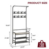 Hall Tree Shoe Bench for Entryway, 4-in-1 Coat Rack Storage Bench with 8 Hooks