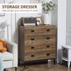 Chest of Drawers 4-Drawer Dresser Storage Cabinet W/ Handles Bedroom Living Room