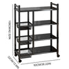 4 Tier Kitchen Basket Storage Trolley Rack Fruit Vegetable Organiser Shelf Cart