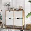 Shoe Storage Cabinet with 4 Flip Drawers for 8-16 Pairs, Natural