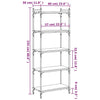 5-Tier Black Bookcase in Engineered Wood - Industrial Style with D1J8