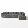 Corner Grey Jumbo Cord 6-7 Seater Modular Sofa with Spacious Footstool Included